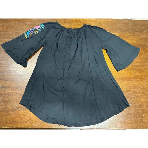 Floral Embroidered Cottage Western Boho Coquette Festival Art to Wear Large - Picture 4 of 11